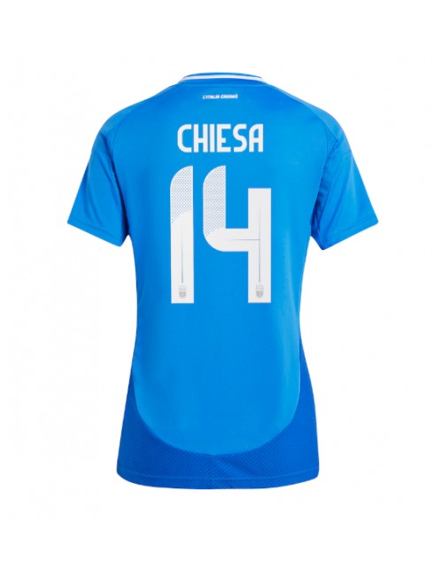 Italija Federico Chiesa #14 Zenski Domaci Dres EP 2024 Kratak Rukavima Italija Federico Chiesa #14 Zenski Domaci Dres EP 2024 Kratak Rukavima